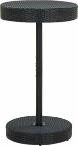 vidaXL Stolik ogrodowy, czarny, 60,5 x 106 cm, polirattan (45856) 1