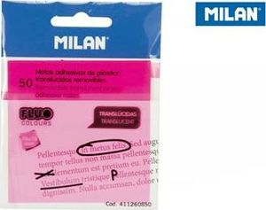 Milan Karteczki samoprzylepne Milan FLUO przezroczyste róż 76x76, 50 szt. 1