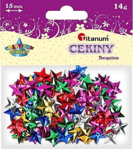 Titanium Cekiny 15mm gwiazdki mix kolorów 1