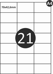 MD Labels Etykiety naklejki samoprzylepne 70x42,6mm na arkuszu A4 100 ark 7