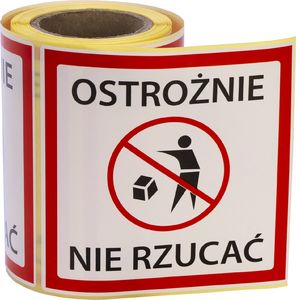 MD Labels Naklejki Etykiety Ostrzegawcze Ostrożnie nie rzucać 100szt 1
