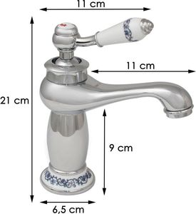 Bateria umywalkowa YokaHome Retro stojąca chrom 3