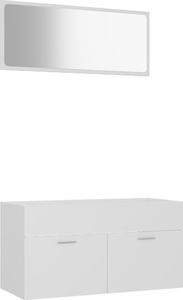 vidaXL 2-częściowy zestaw mebli łazienkowych, biały, płyta wiórowa 2