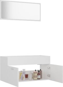 vidaXL 2-częściowy zestaw mebli łazienkowych, biały, płyta wiórowa 4
