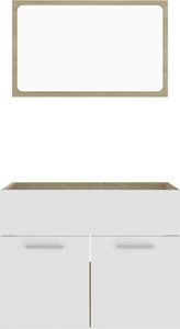 vidaXL 2-częściowy zestaw mebli łazienkowych, biel i dąb sonoma, płyta 6