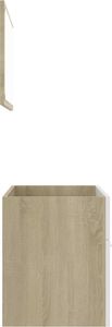 vidaXL 2-częściowy zestaw mebli łazienkowych, biel i dąb sonoma, płyta 7
