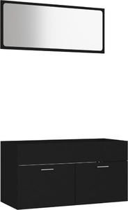vidaXL 2-częściowy zestaw mebli łazienkowych, czarny, płyta wiórowa 2