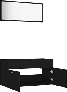 vidaXL 2-częściowy zestaw mebli łazienkowych, czarny, płyta wiórowa 6
