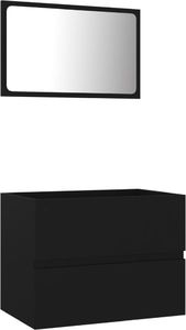 vidaXL 2-częściowy zestaw mebli łazienkowych, czarny, płyta wiórowa 2