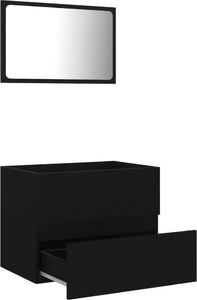 vidaXL 2-częściowy zestaw mebli łazienkowych, czarny, płyta wiórowa 5
