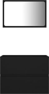 vidaXL 2-częściowy zestaw mebli łazienkowych, czarny, płyta wiórowa 7