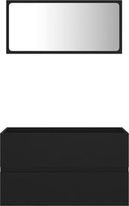 vidaXL 2-częściowy zestaw mebli łazienkowych, czarny, płyta wiórowa 6