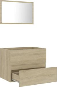vidaXL 2-częściowy zestaw mebli łazienkowych, dąb sonoma, płyta 7