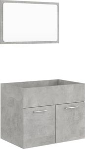 vidaXL 2-częściowy zestaw mebli łazienkowych, szary, płyta wiórowa 2