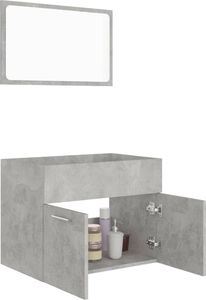 vidaXL 2-częściowy zestaw mebli łazienkowych, szary, płyta wiórowa 4