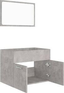 vidaXL 2-częściowy zestaw mebli łazienkowych, szary, płyta wiórowa 5