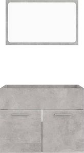 vidaXL 2-częściowy zestaw mebli łazienkowych, szary, płyta wiórowa 6