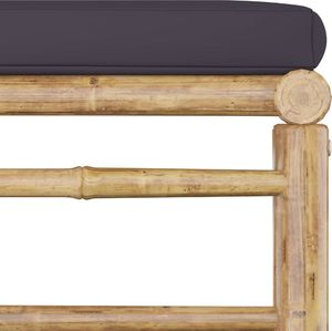 vidaXL 5-cz. zestaw mebli do ogrodu, ciemnoszare poduszki, bambus 8