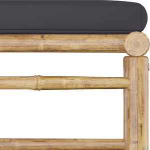 vidaXL 6-cz. zestaw mebli do ogrodu, ciemnoszare poduszki, bambus 8