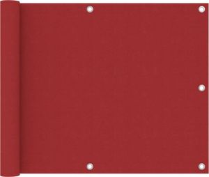 vidaXL Parawan balkonowy, czerwony, 75x300 cm, tkanina Oxford 1