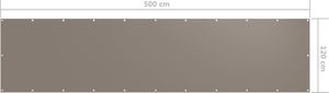 vidaXL Parawan balkonowy, kolor taupe, 120x500 cm, tkanina Oxford 5