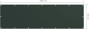 vidaXL Parawan balkonowy, ciemnozielony, 90x300 cm, tkanina Oxford 5