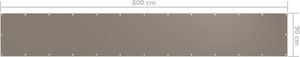 vidaXL Parawan balkonowy, kolor taupe, 90x600 cm, tkanina Oxford 5