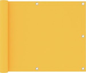 vidaXL Parawan balkonowy, żółty, 75x400 cm, tkanina Oxford 1
