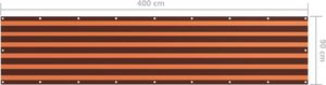 vidaXL Parawan balkonowy, pomarańcz i brąz, 90x400 cm, tkanina Oxford 5