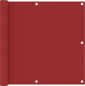 vidaXL Parawan balkonowy, czerwony, 90x400 cm, tkanina Oxford 1