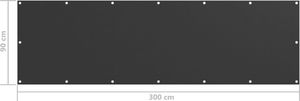 vidaXL Parawan balkonowy, antracytowy, 90x300 cm, tkanina Oxford 5