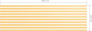 vidaXL Parawan balkonowy, biało-żółty, 120x400 cm, tkanina Oxford 5