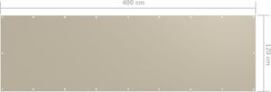 vidaXL Parawan balkonowy, beżowy, 120x400 cm, tkanina Oxford 5