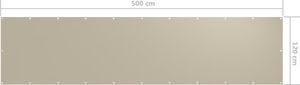 vidaXL Parawan balkonowy, beżowy, 120x500 cm, tkanina Oxford 5