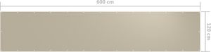 vidaXL Parawan balkonowy, beżowy, 120x600 cm, tkanina Oxford 5