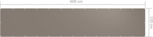 vidaXL Parawan balkonowy, kolor taupe, 120x600 cm, tkanina Oxford 5