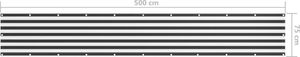 vidaXL Parawan balkonowy, antracytowo-biały, 75x500 cm, tkanina Oxford 5