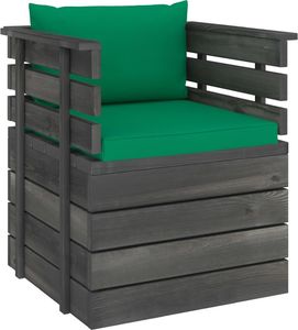 vidaXL Ogrodowy fotel z palet z poduszkami, drewno sosnowe 1