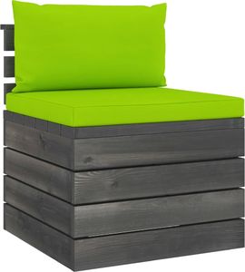 vidaXL Ogrodowa sofa środkowa z palet, z poduszkami, drewno sosnowe 1