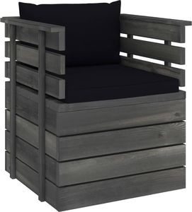 vidaXL Ogrodowy fotel z palet z poduszkami, drewno sosnowe 1