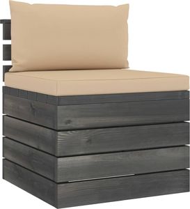 vidaXL Ogrodowa sofa środkowa z palet, z poduszkami, drewno sosnowe 1