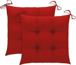 vidaXL Poduszki na krzesła, 2 szt., czerwone, 40x40x7 cm, tkanina 1
