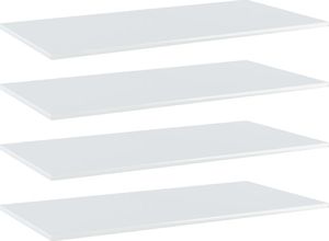 vidaXL Półki na książki, 4 szt., wysoki połysk, białe, 80x30x1,5 cm 1