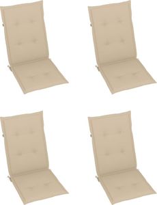 vidaXL Rozkładane krzesła ogrodowe z poduszkami, 4 szt., lita akacja 6