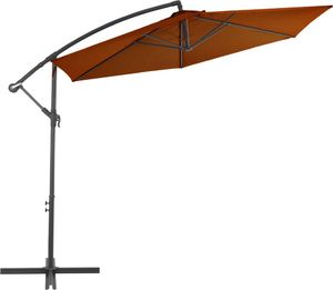vidaXL Wiszący parasol ze słupkiem aluminiowym, terakotowy, 300 cm 2