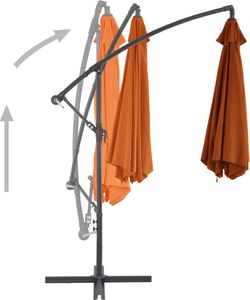 vidaXL Wiszący parasol ze słupkiem aluminiowym, terakotowy, 300 cm 4