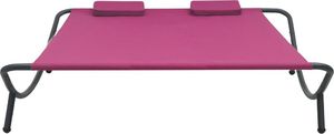 vidaXL Leżanka ogrodowa tkanina różowa (313532) 2