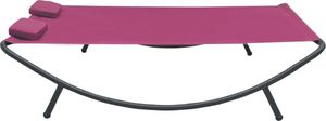 vidaXL Leżanka ogrodowa tkanina różowa (313532) 3
