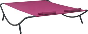 vidaXL Leżanka ogrodowa tkanina różowa (313532) 4