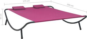 vidaXL Leżanka ogrodowa tkanina różowa (313532) 7